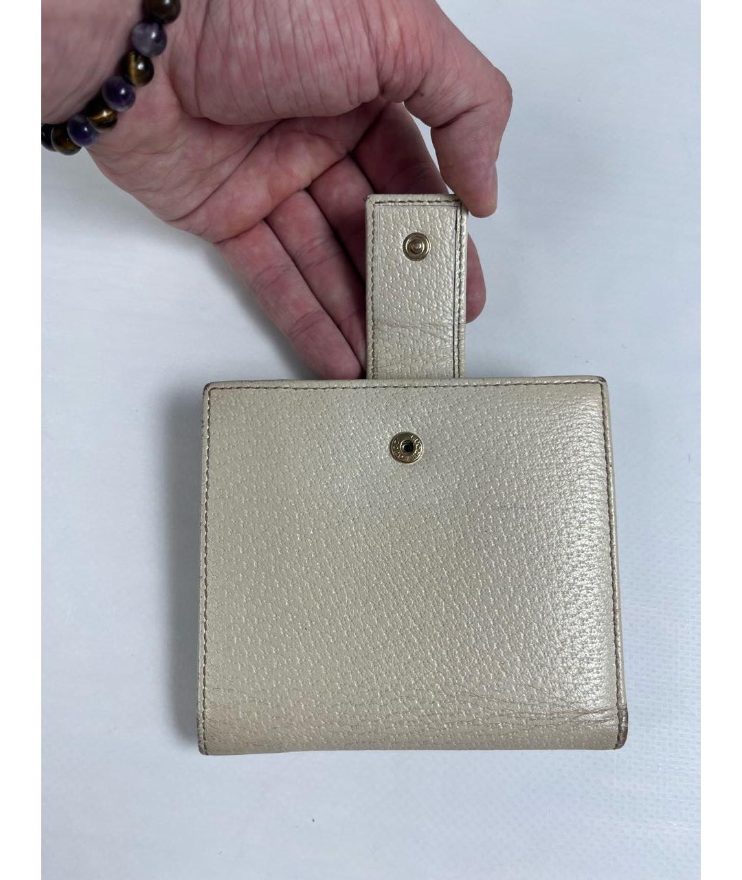 GUCCI Бежевый кожаный кошелек, фото 4