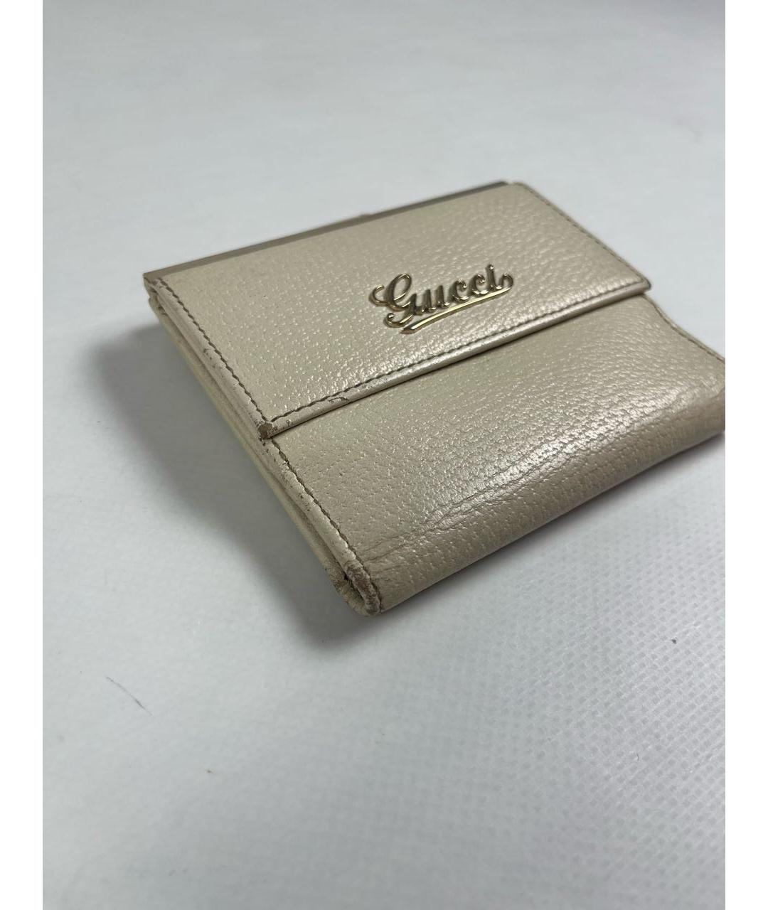 GUCCI Бежевый кожаный кошелек, фото 3