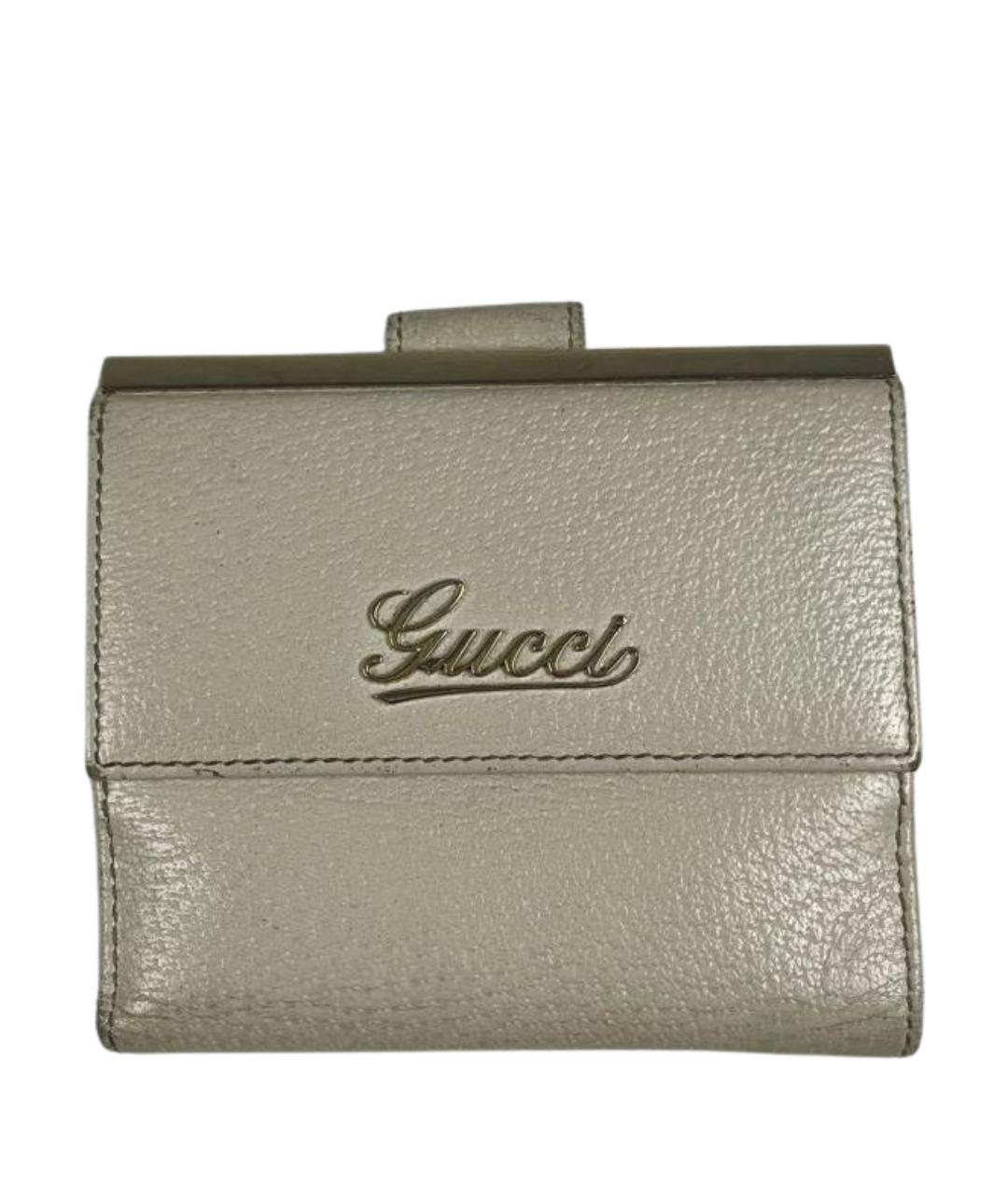 GUCCI Бежевый кожаный кошелек, фото 1