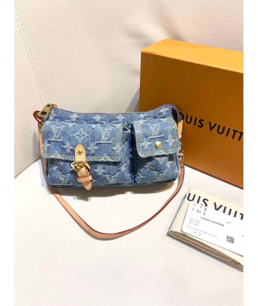 LOUIS VUITTON Синяя деним сумка через плечо, фото 6