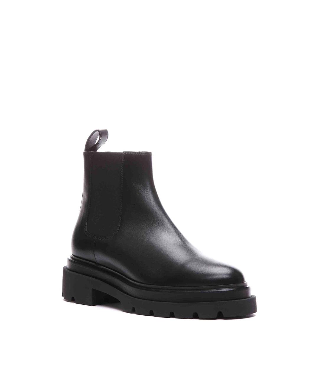 SANTONI Черные кожаные ботинки, фото 3