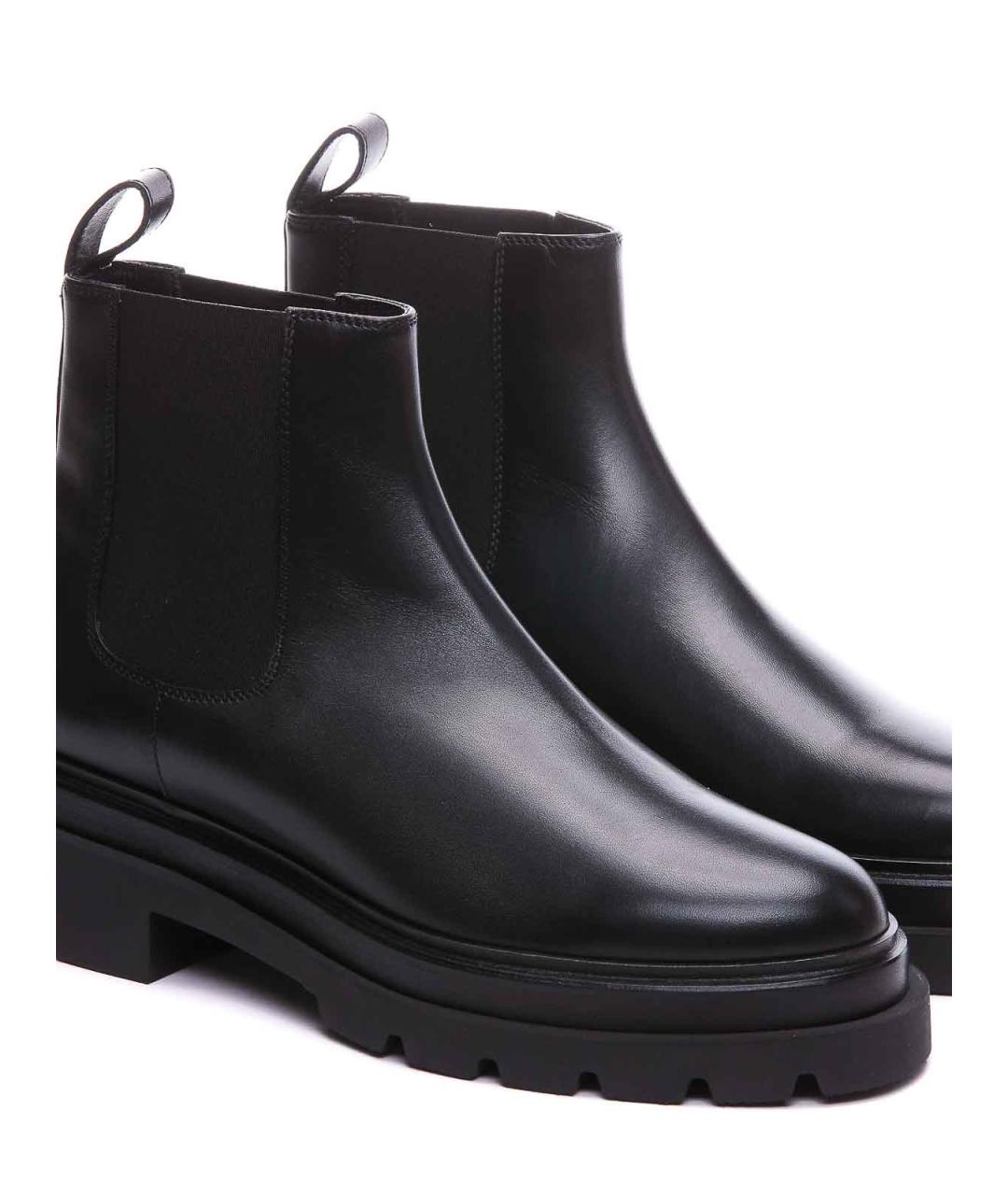 SANTONI Черные кожаные ботинки, фото 4