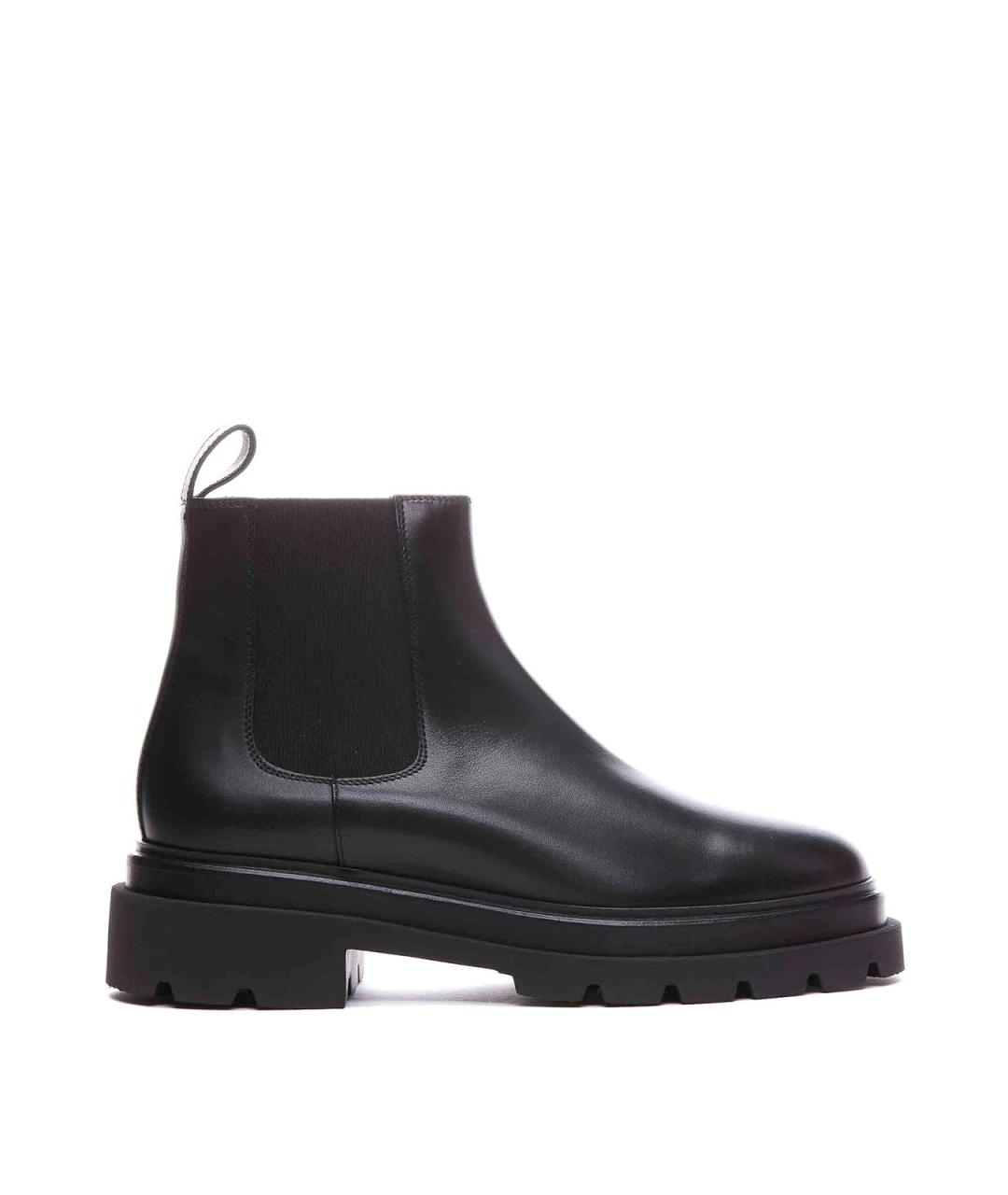 SANTONI Черные кожаные ботинки, фото 1