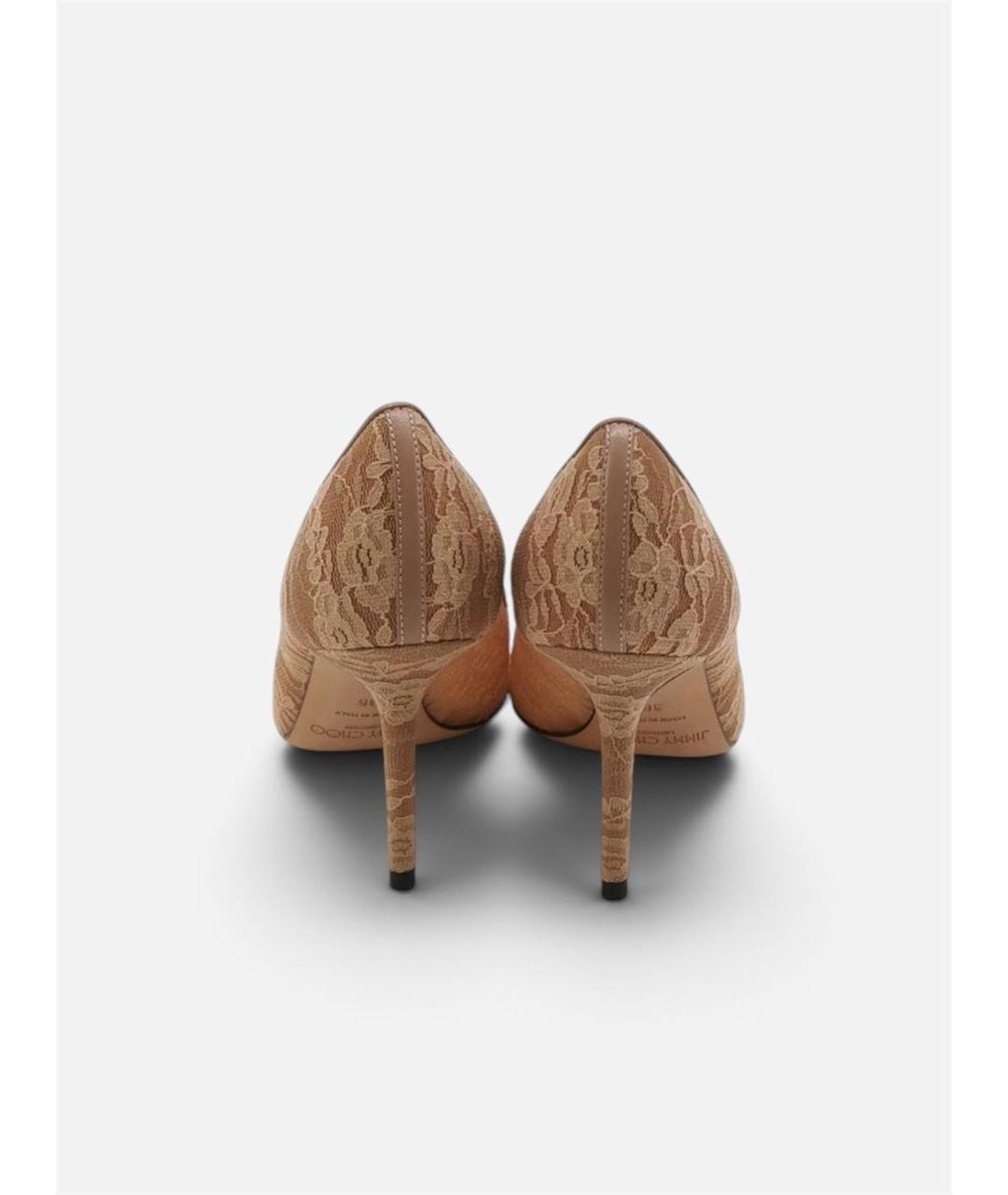 JIMMY CHOO Бежевые текстильные туфли, фото 4