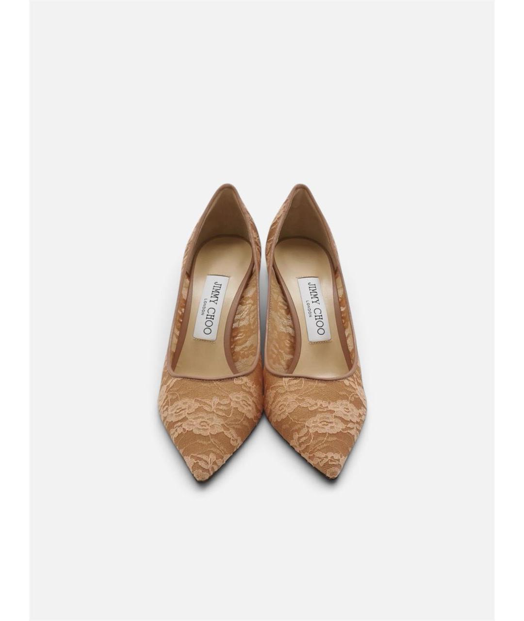 JIMMY CHOO Бежевые текстильные туфли, фото 3