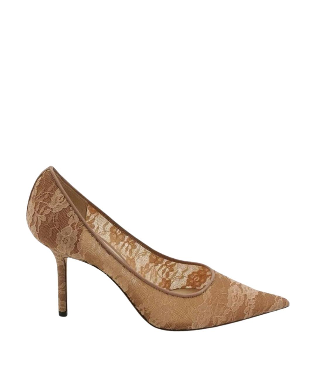 JIMMY CHOO Бежевые текстильные туфли, фото 1