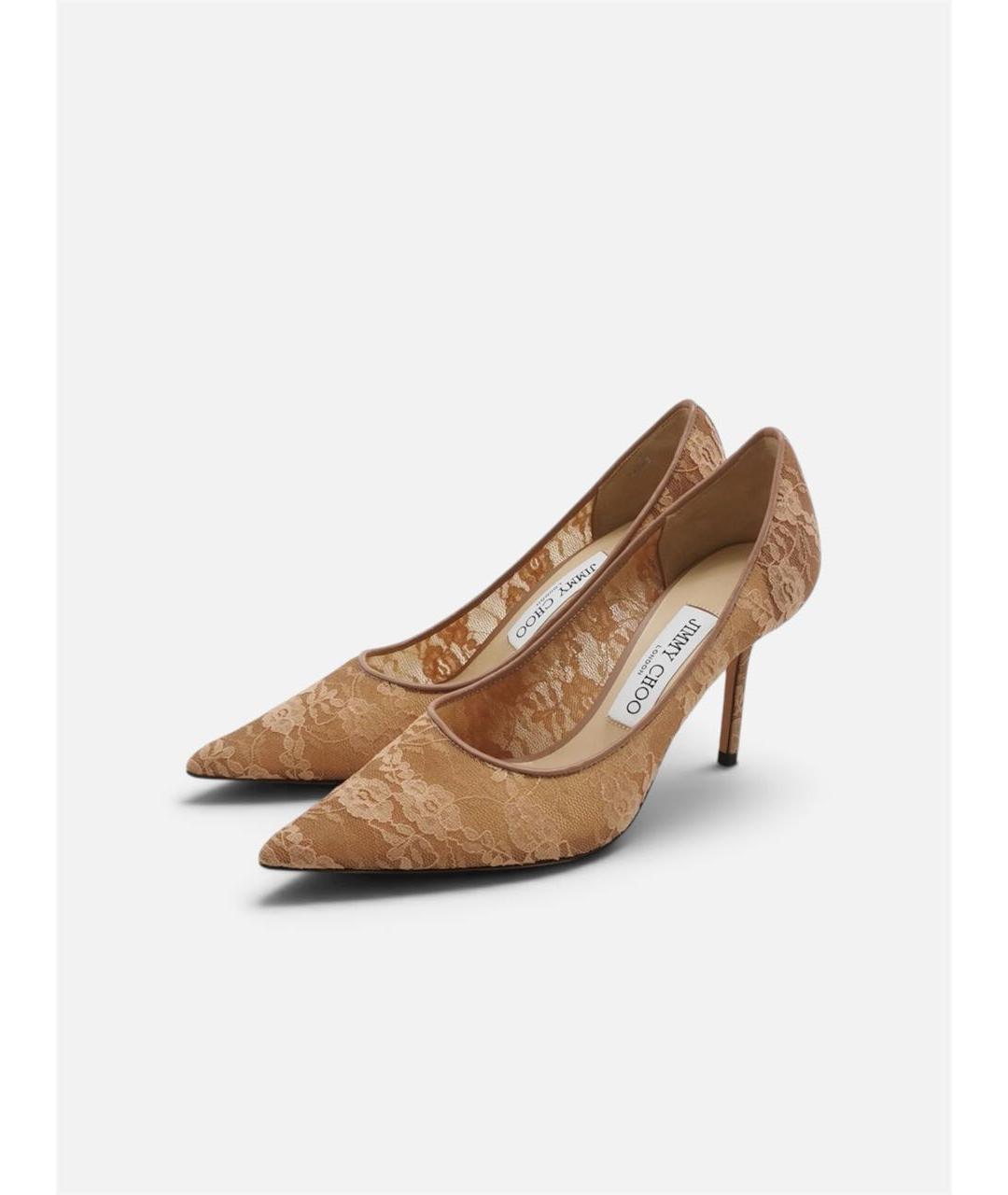 JIMMY CHOO Бежевые текстильные туфли, фото 2