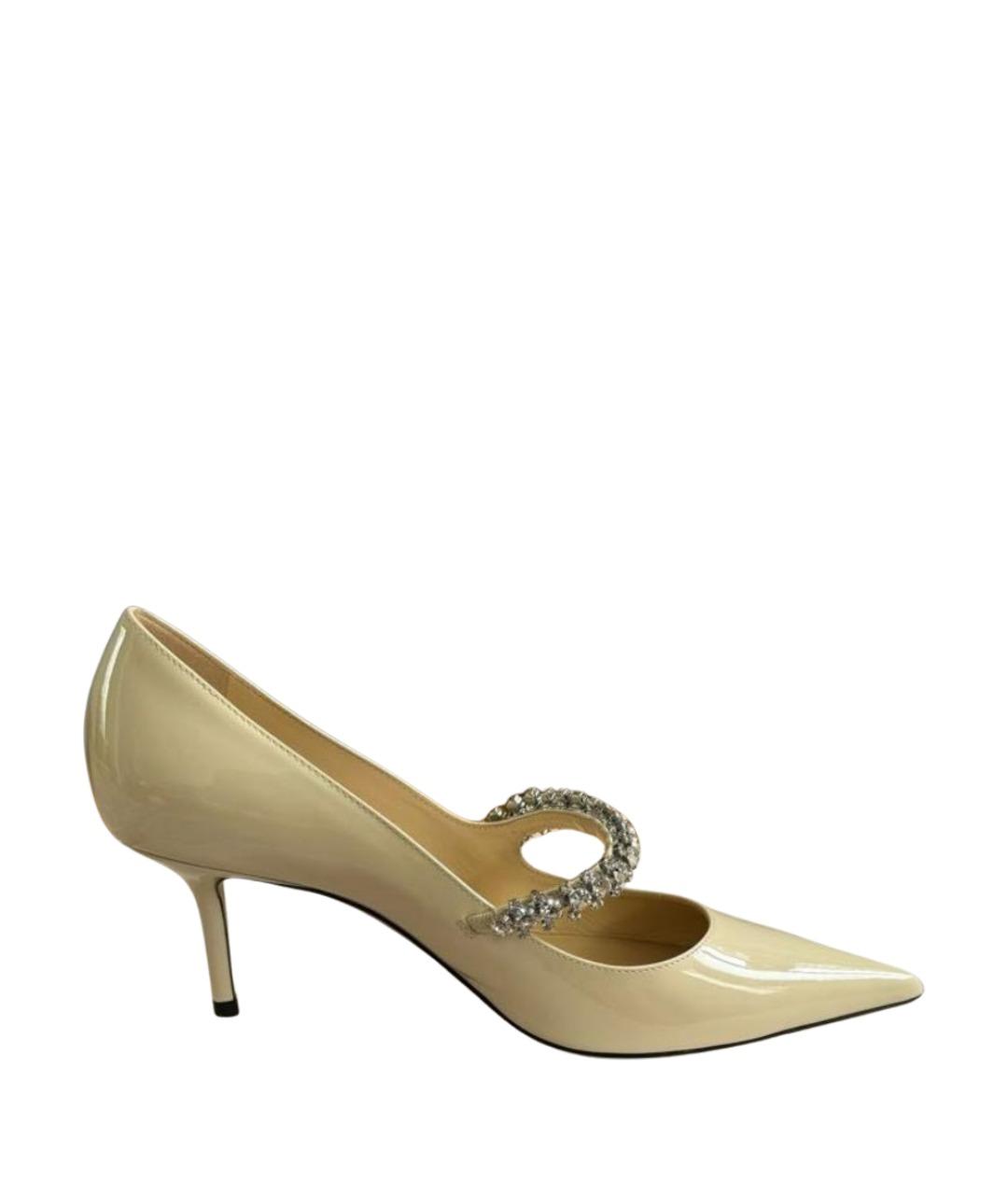 JIMMY CHOO Бежевые туфли из лакированной кожи, фото 1
