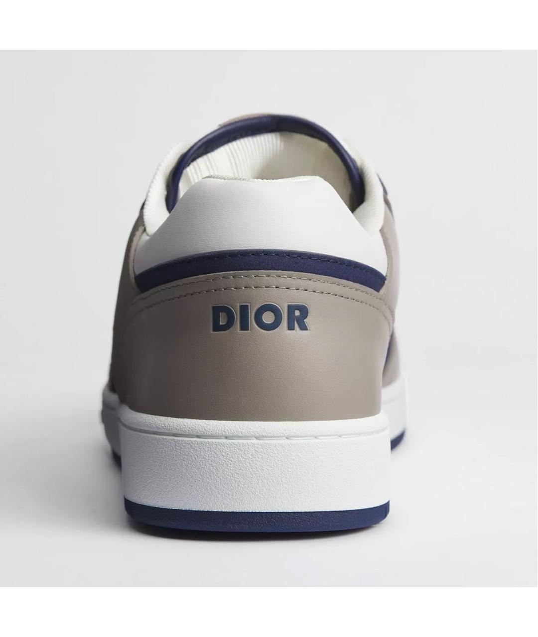CHRISTIAN DIOR Серые кожаные низкие кроссовки / кеды, фото 3