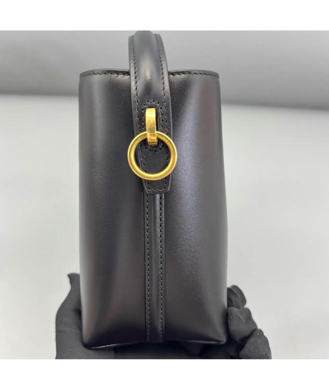 SAINT LAURENT Черная кожаная сумка тоут, фото 3