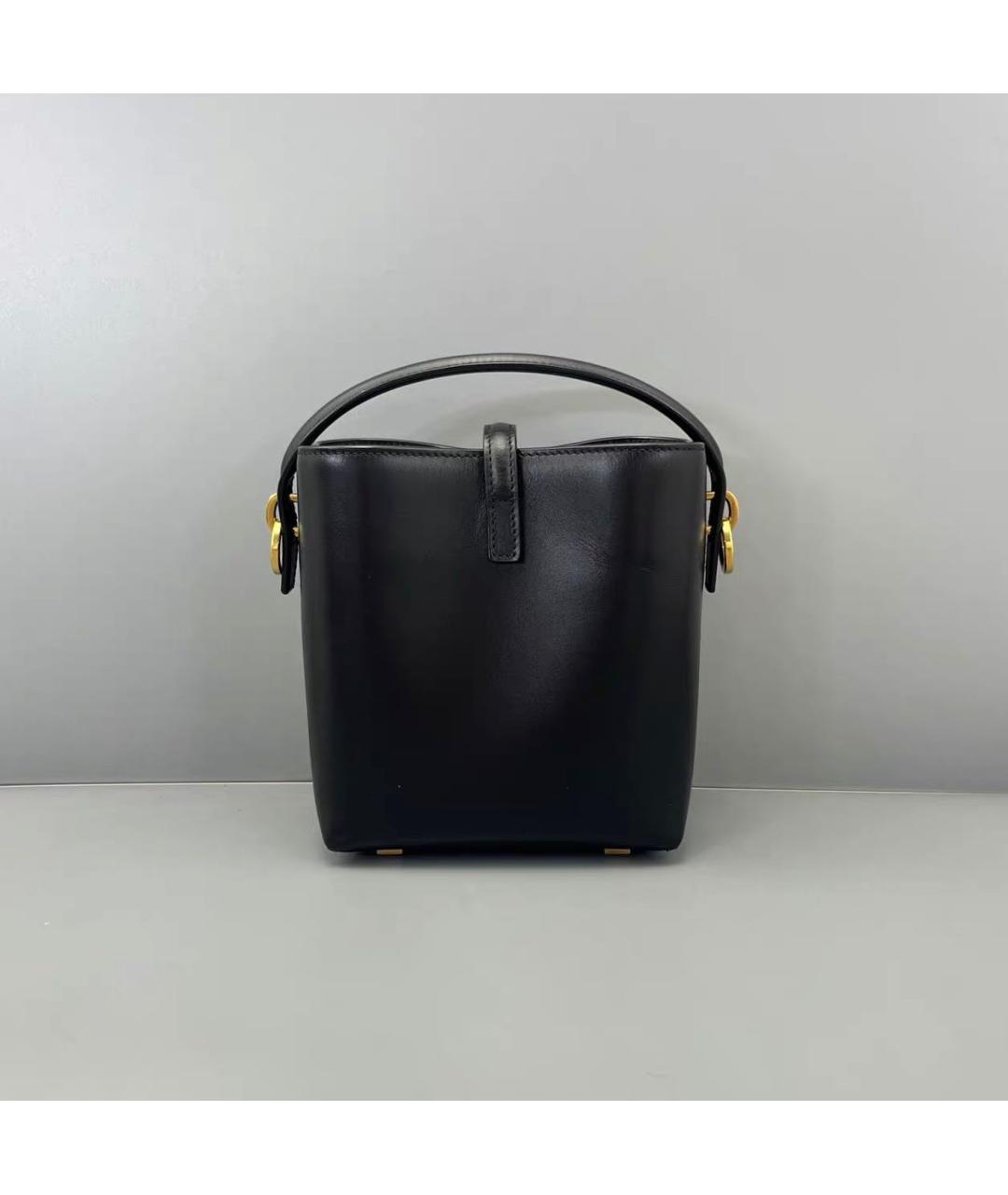 SAINT LAURENT Черная кожаная сумка тоут, фото 2