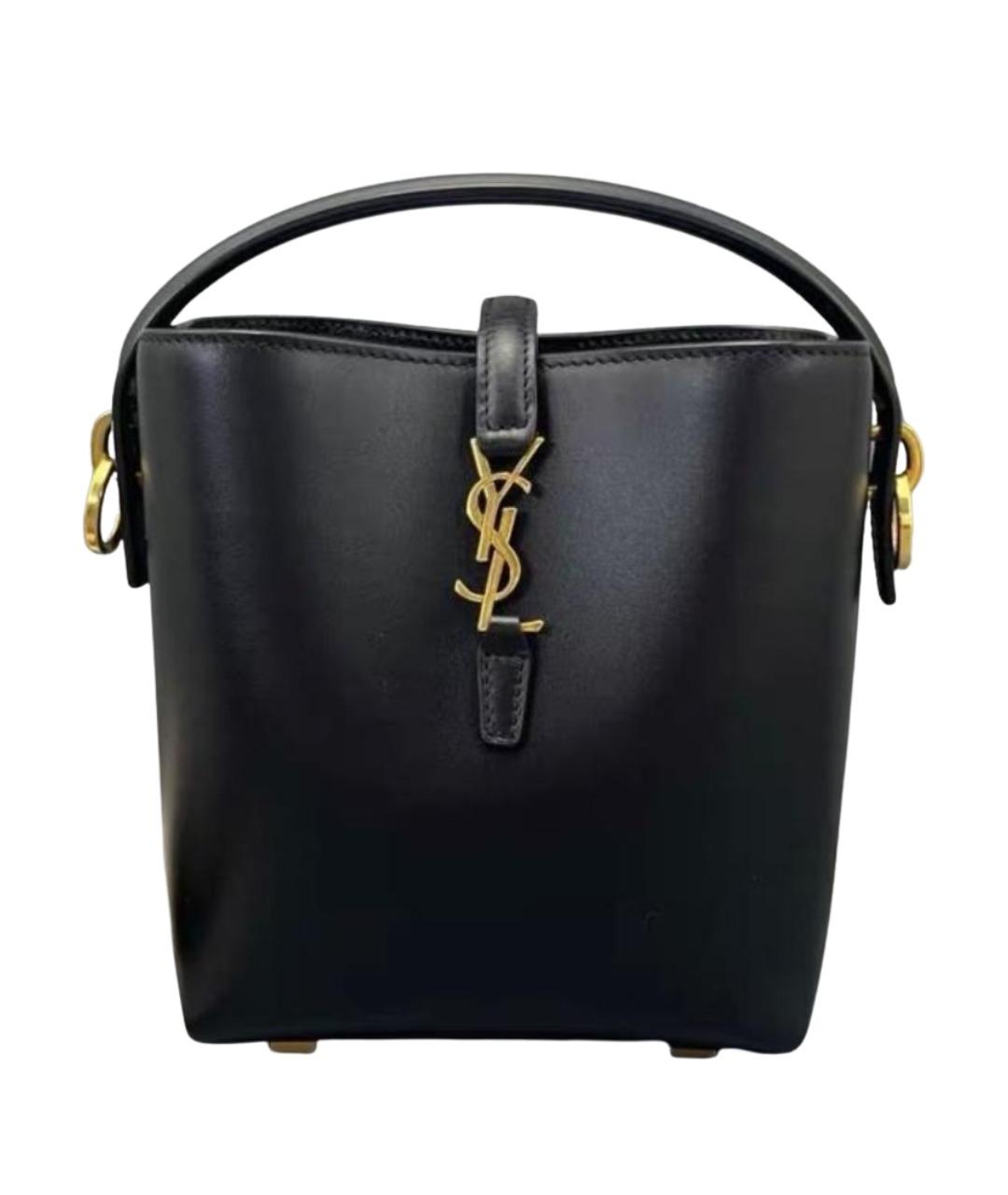 SAINT LAURENT Черная кожаная сумка тоут, фото 1