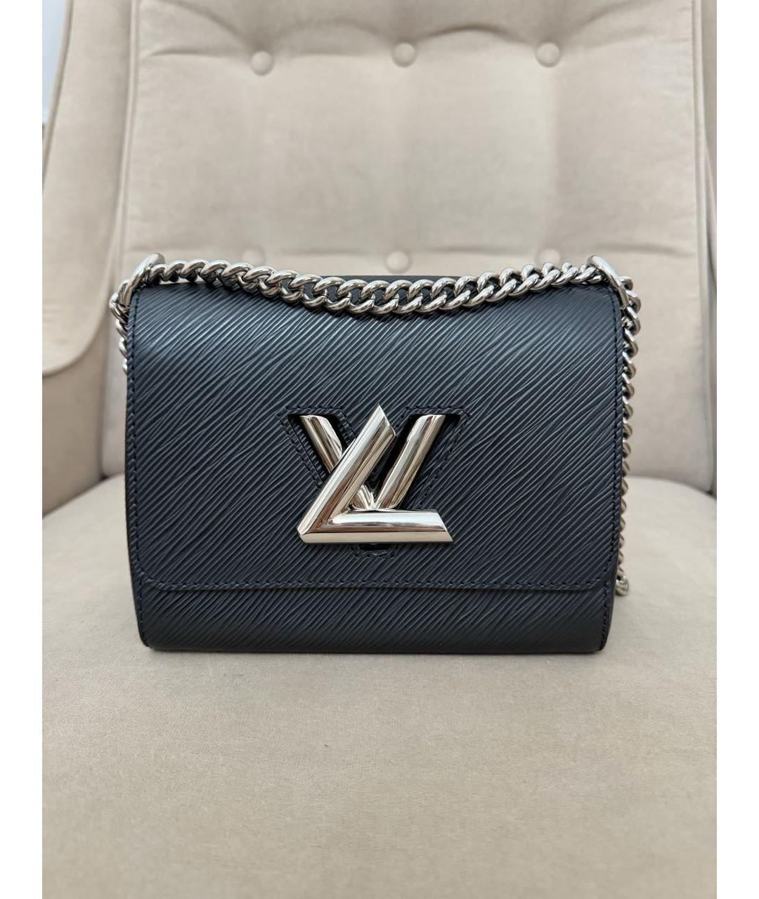 LOUIS VUITTON Черная кожаная сумка через плечо, фото 9