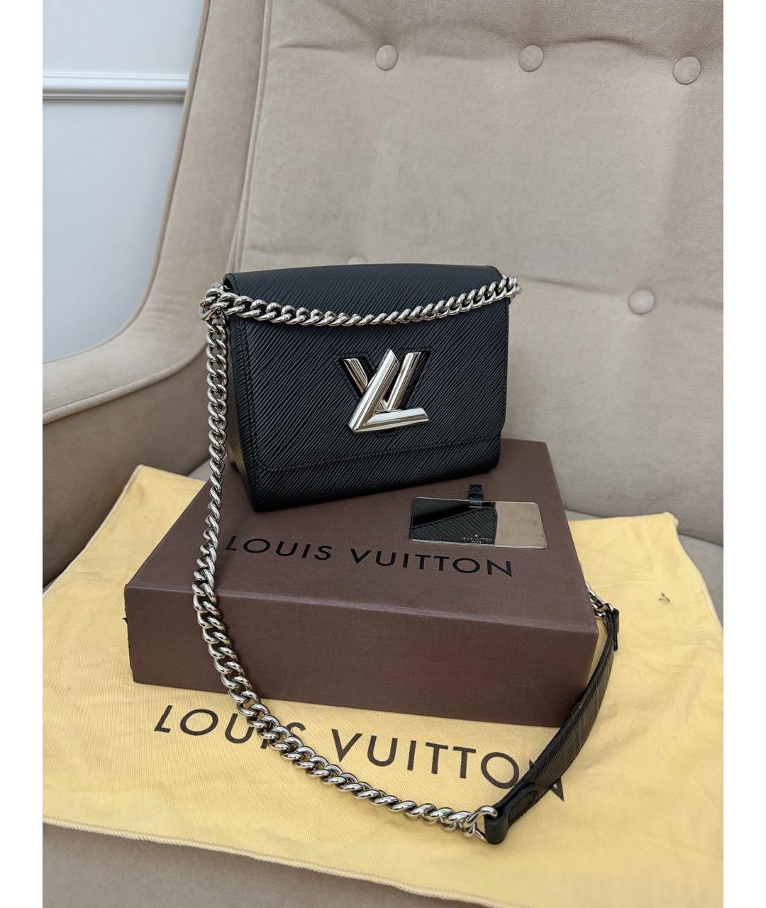 LOUIS VUITTON Черная кожаная сумка через плечо, фото 2