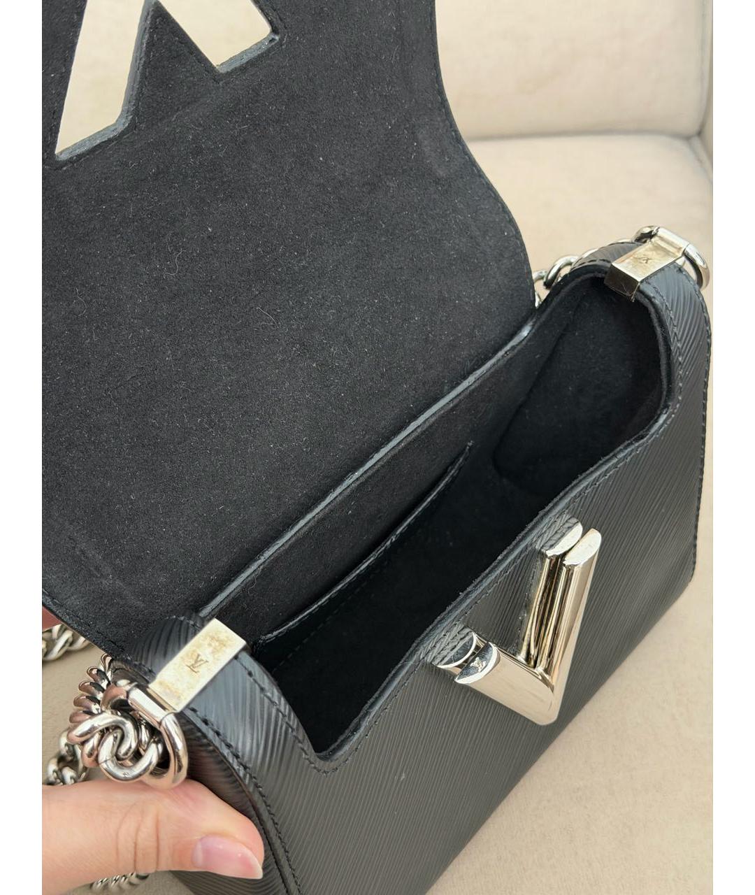LOUIS VUITTON Черная кожаная сумка через плечо, фото 4
