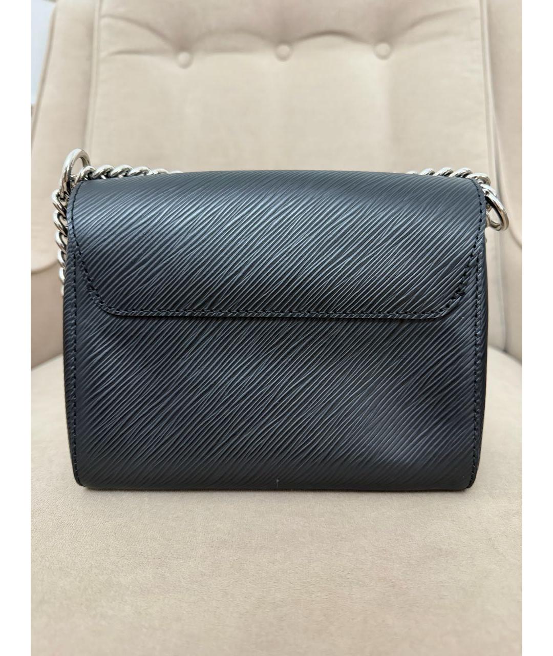 LOUIS VUITTON Черная кожаная сумка через плечо, фото 3