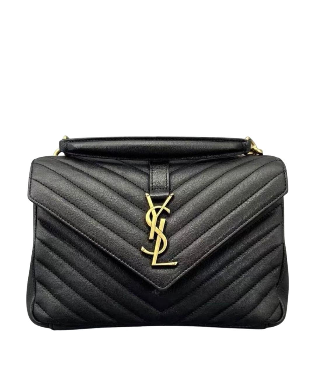 SAINT LAURENT Черная кожаная сумка через плечо, фото 1