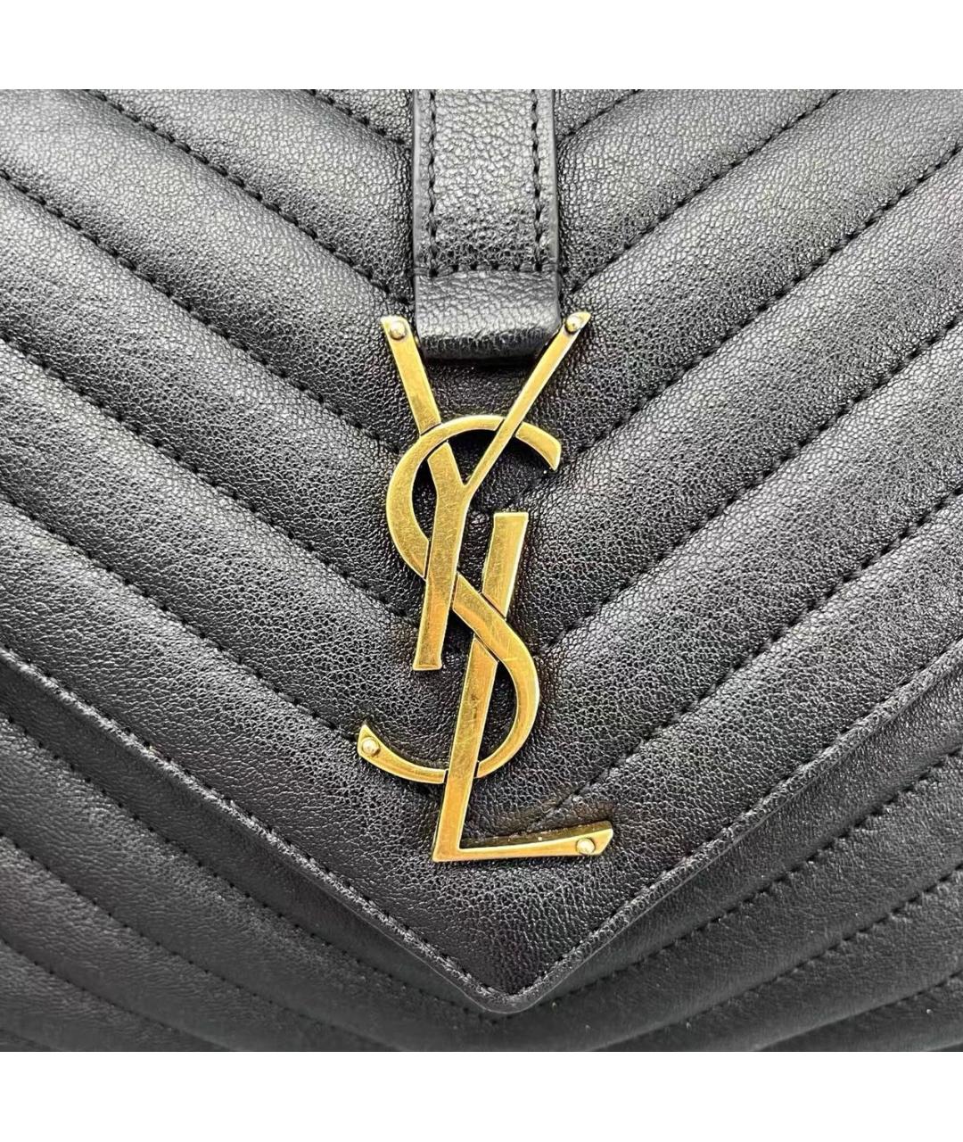 SAINT LAURENT Черная кожаная сумка через плечо, фото 5