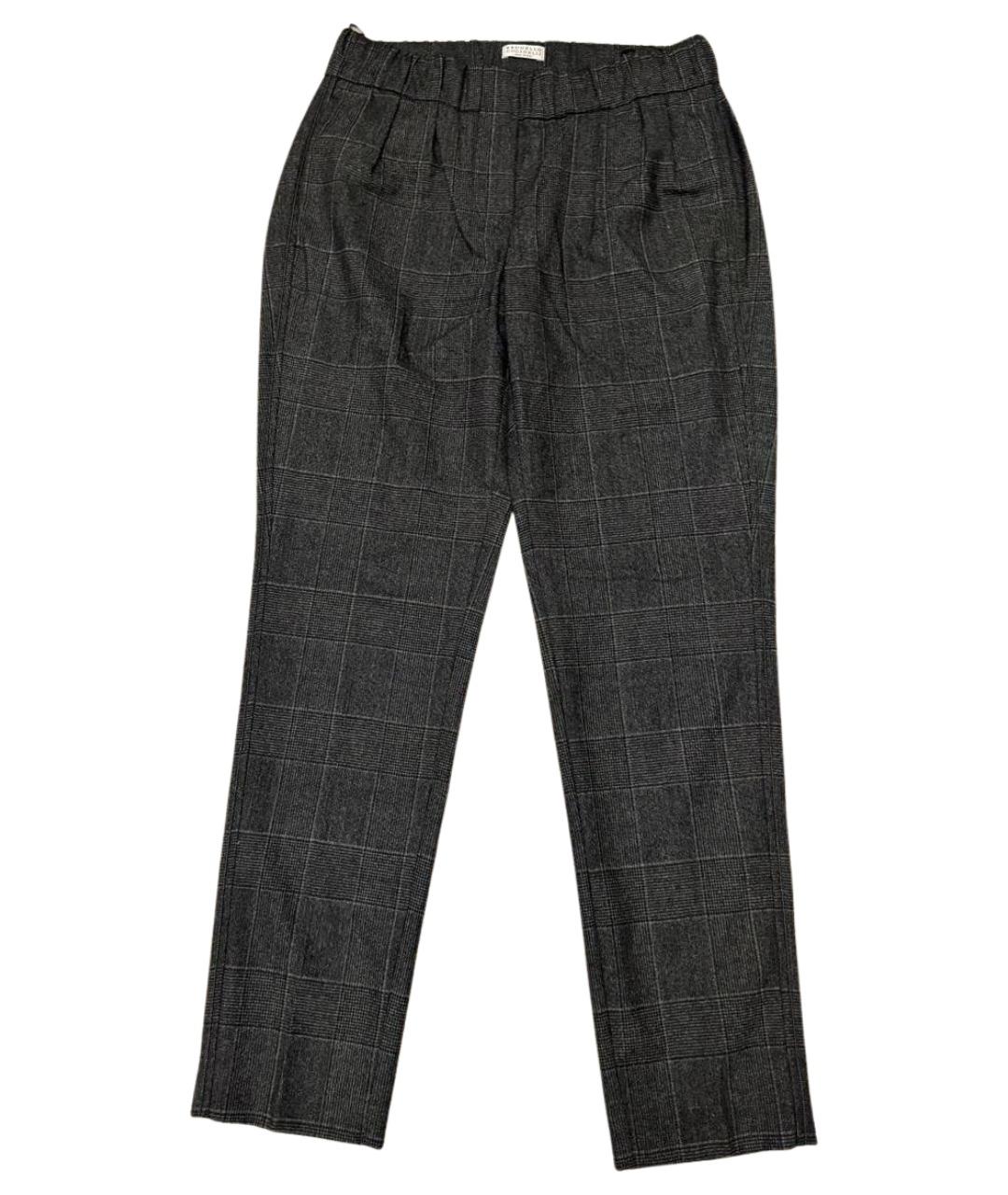BRUNELLO CUCINELLI Серые шерстяные брюки узкие, фото 1