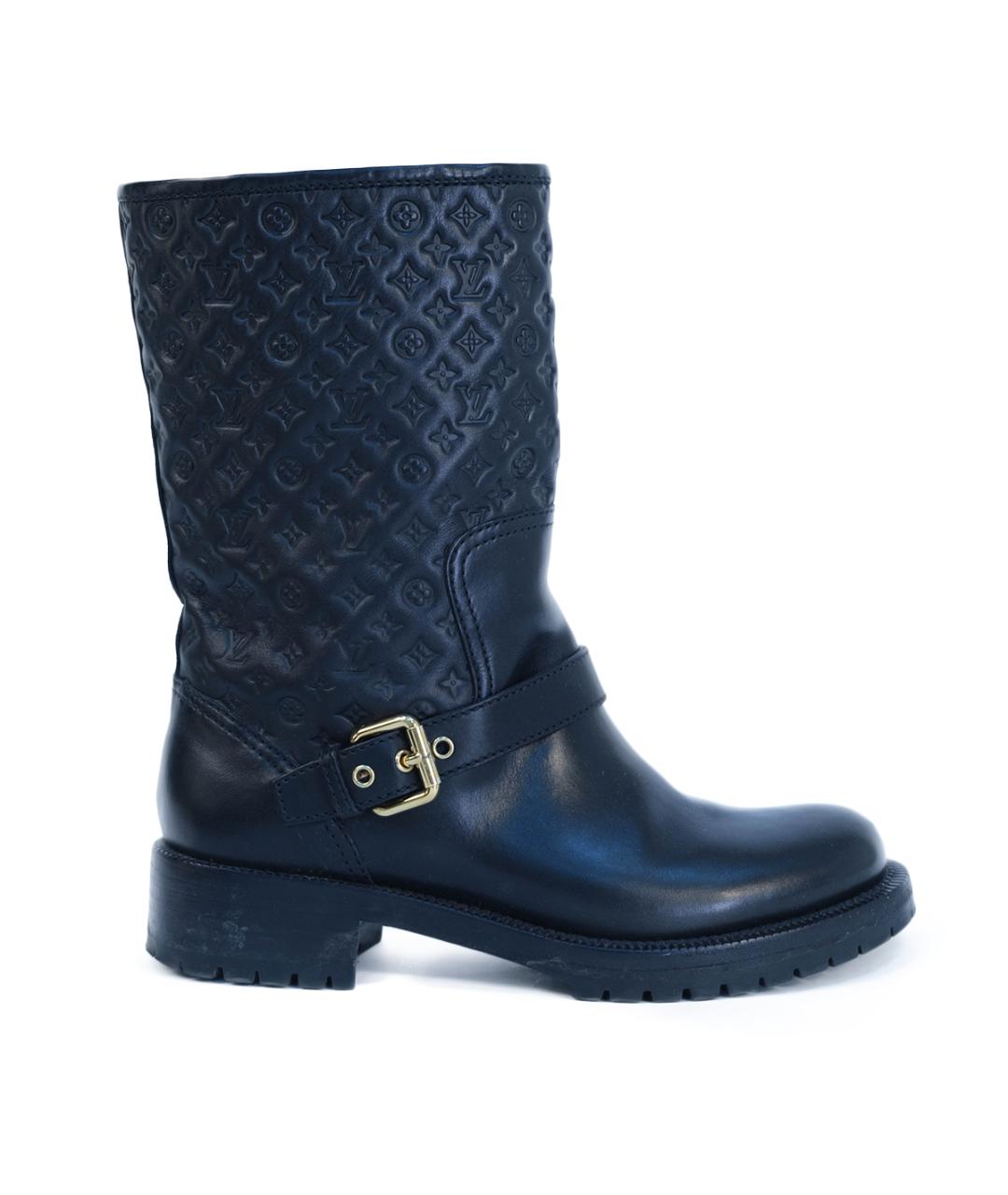 LOUIS VUITTON Черные кожаные сапоги, фото 8