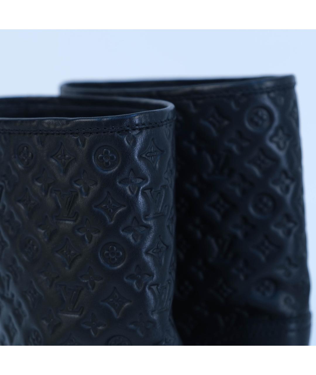 LOUIS VUITTON Черные кожаные сапоги, фото 5