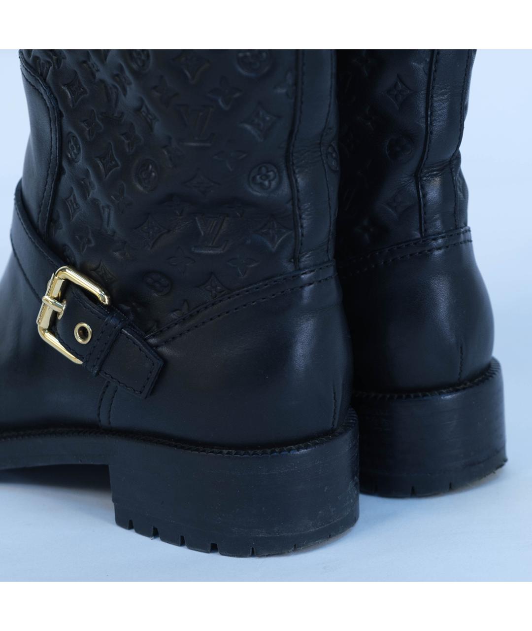 LOUIS VUITTON Черные кожаные сапоги, фото 6