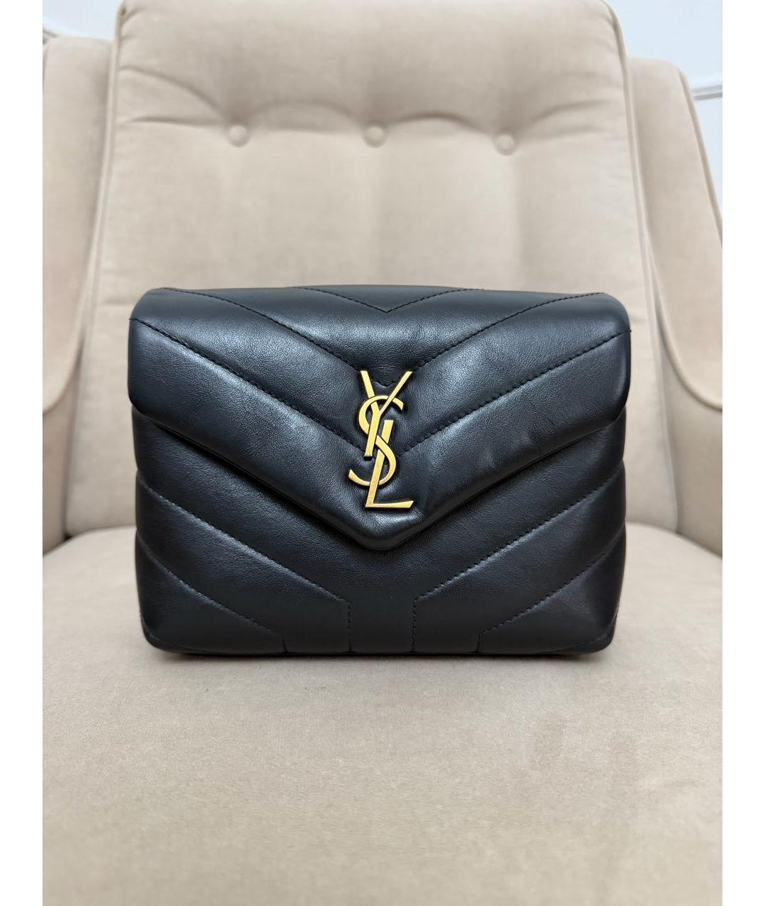 SAINT LAURENT Черная кожаная сумка через плечо, фото 9