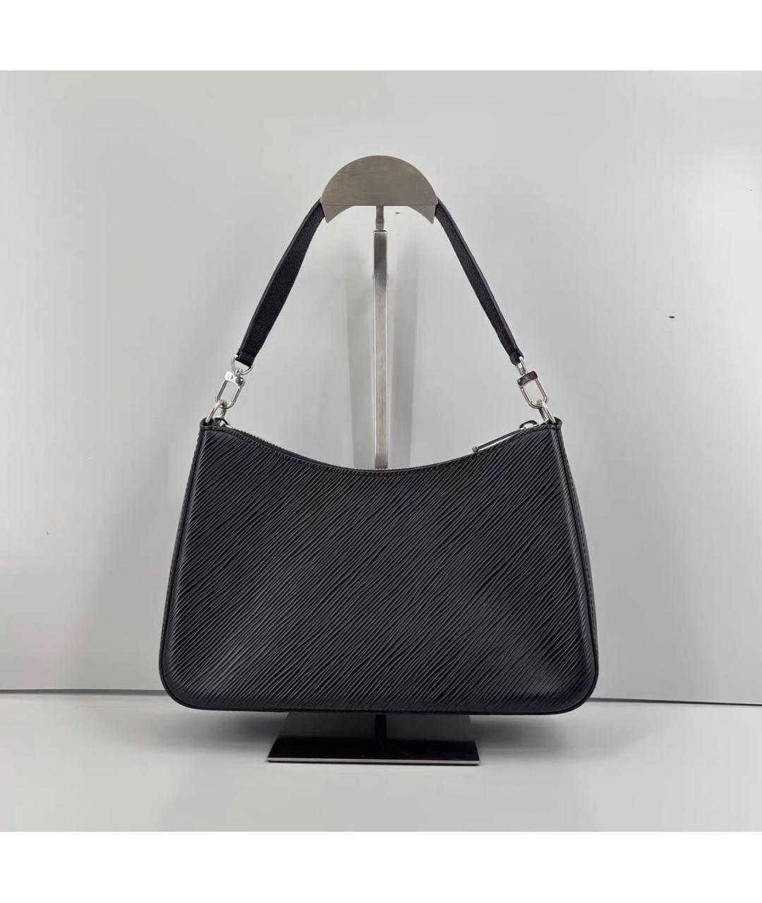 LOUIS VUITTON Черная кожаная сумка через плечо, фото 2
