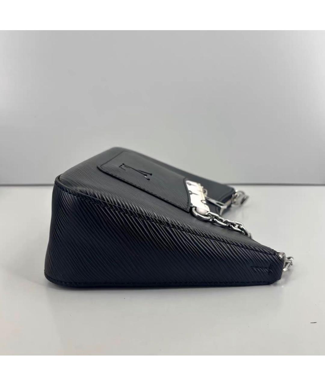 LOUIS VUITTON Черная кожаная сумка через плечо, фото 4