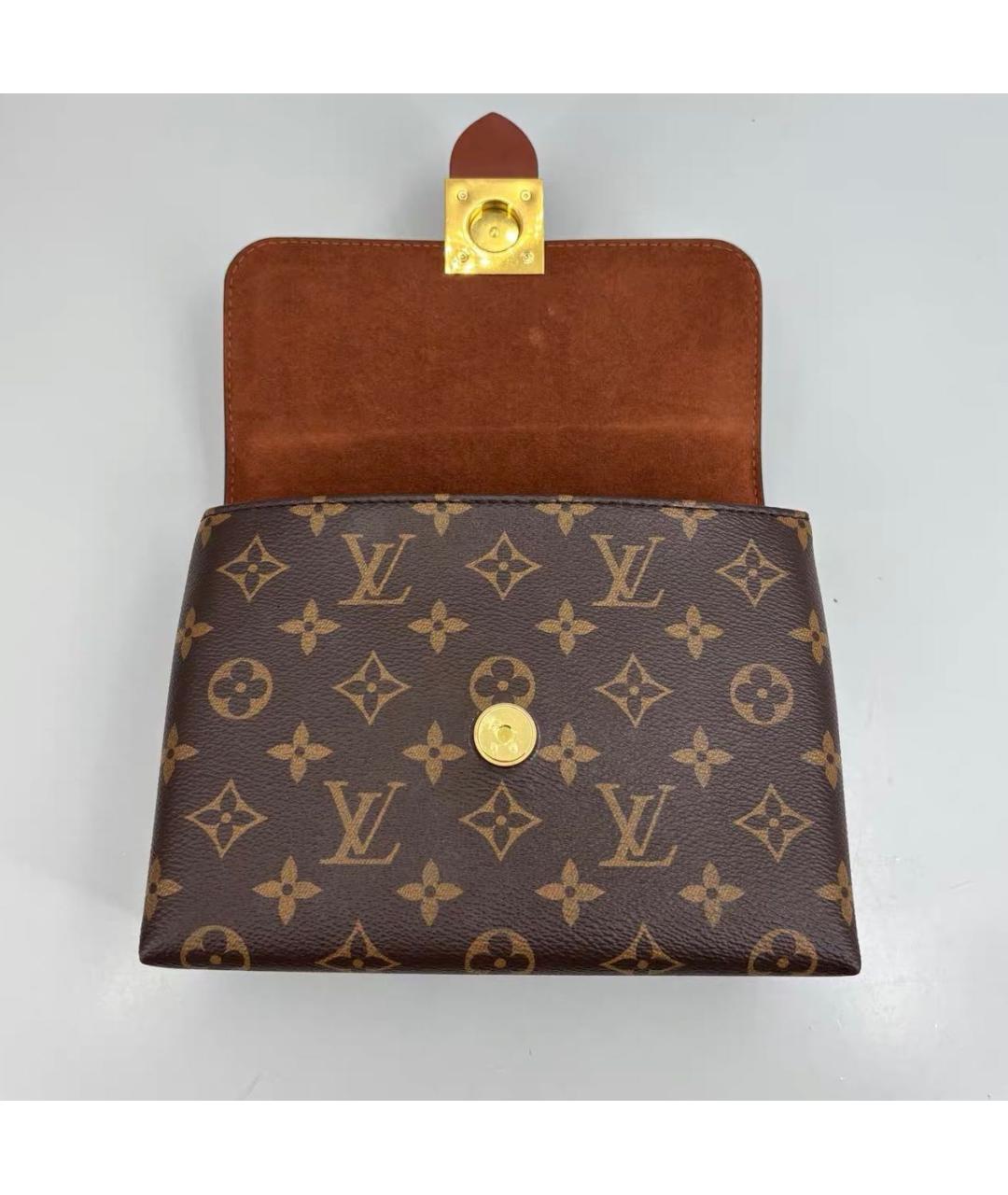LOUIS VUITTON Коричневая сумка с короткими ручками из канвы, фото 6