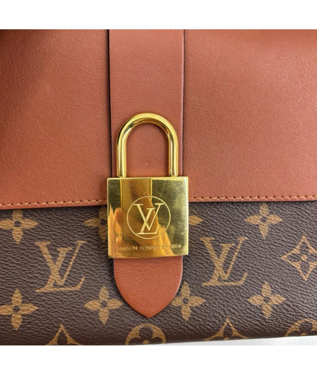 LOUIS VUITTON Коричневая сумка с короткими ручками из канвы, фото 7