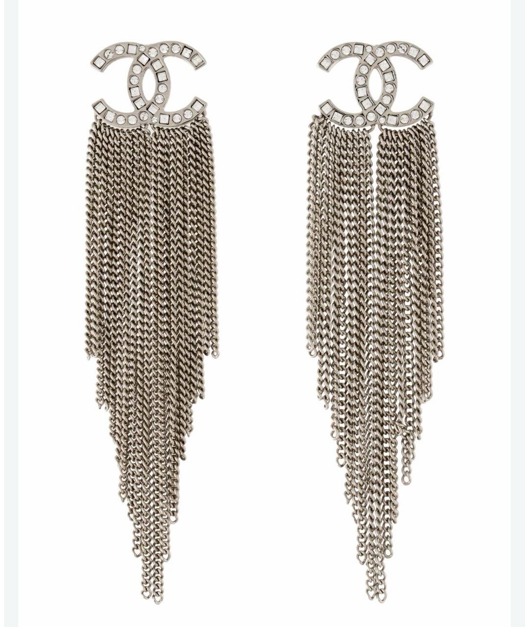 CHANEL Серебряные металлические серьги, фото 4