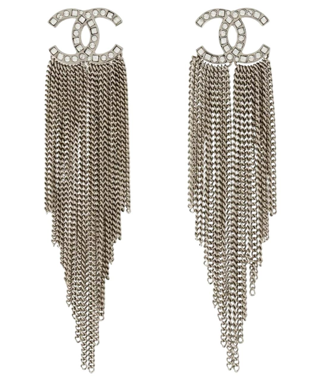 CHANEL Серебряные металлические серьги, фото 1