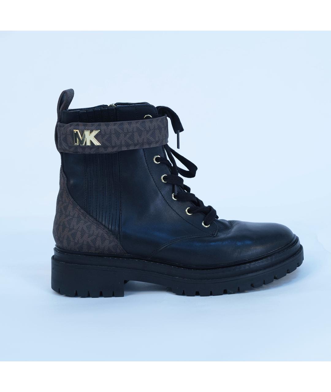 MICHAEL KORS Черные кожаные ботинки, фото 2