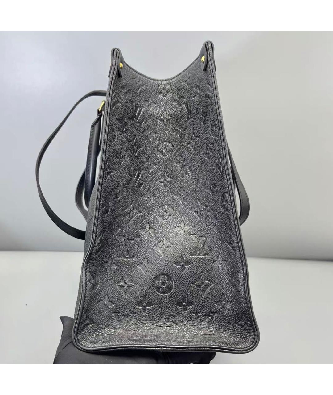 LOUIS VUITTON Черная кожаная сумка тоут, фото 4