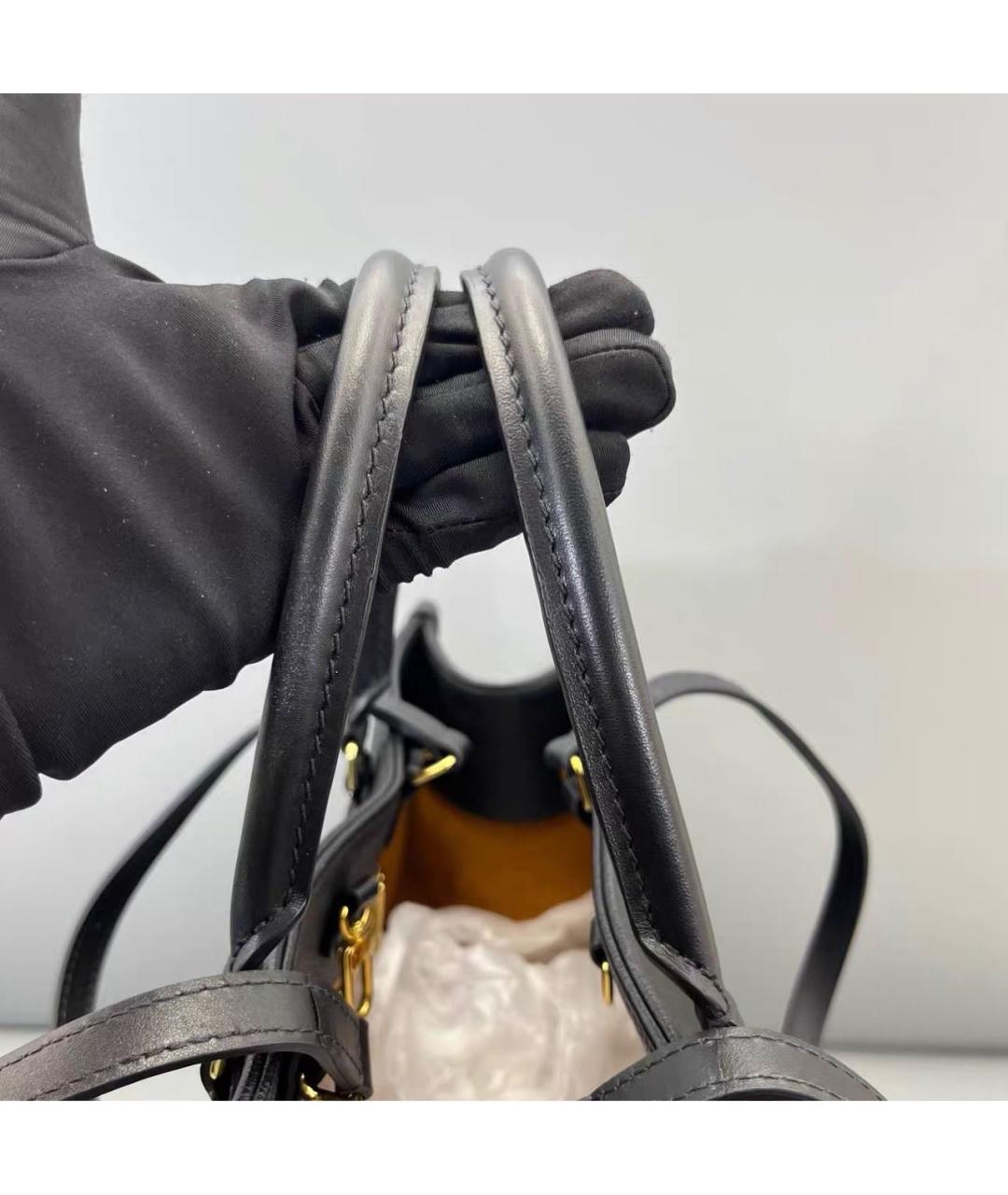 LOUIS VUITTON Черная кожаная сумка тоут, фото 2