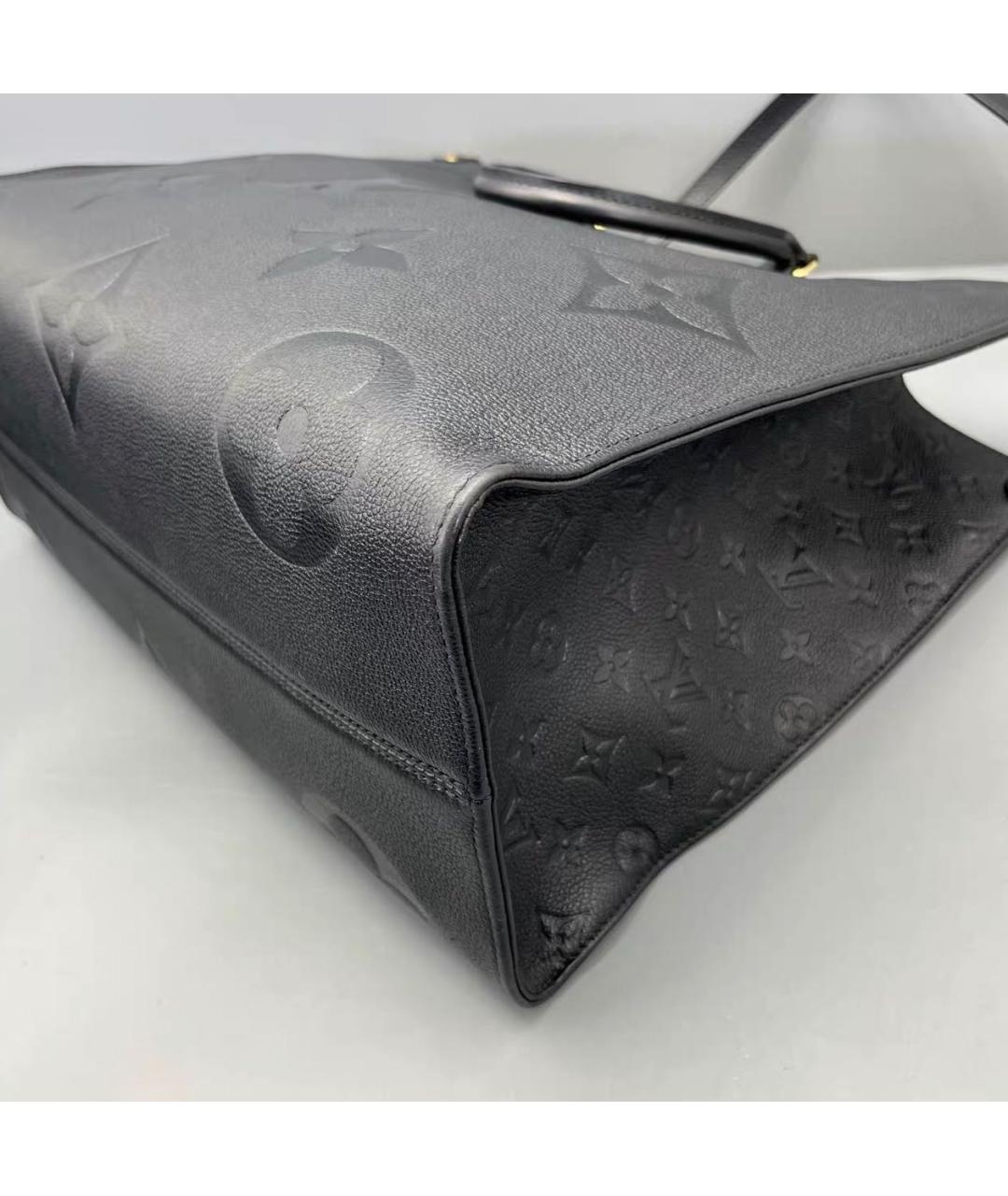 LOUIS VUITTON Черная кожаная сумка тоут, фото 6