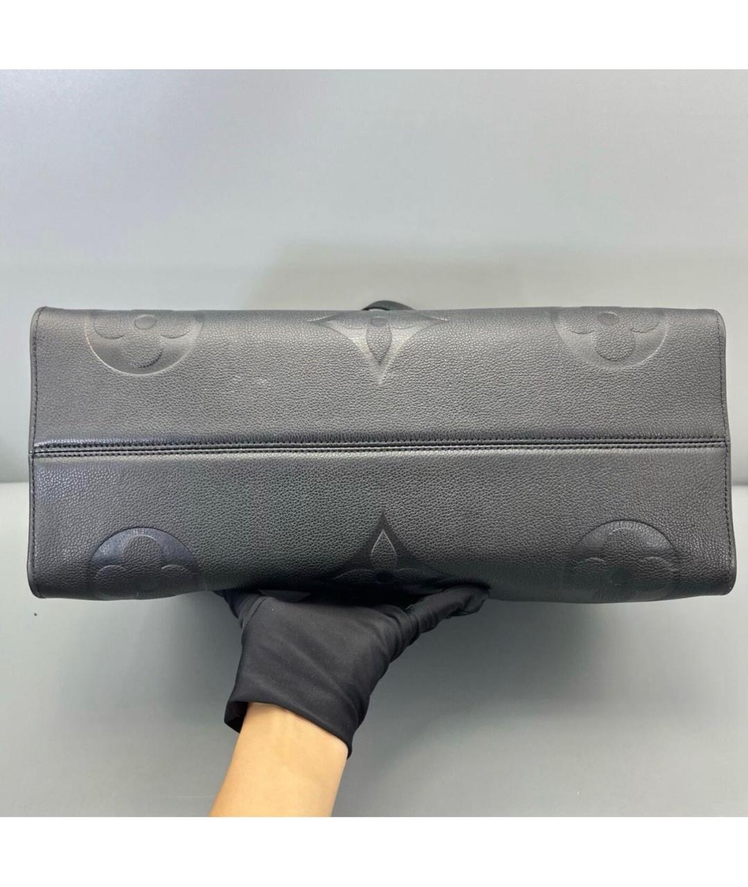 LOUIS VUITTON Черная кожаная сумка тоут, фото 5