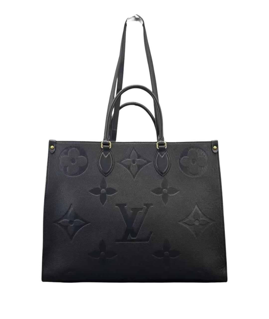 LOUIS VUITTON Черная кожаная сумка тоут, фото 1