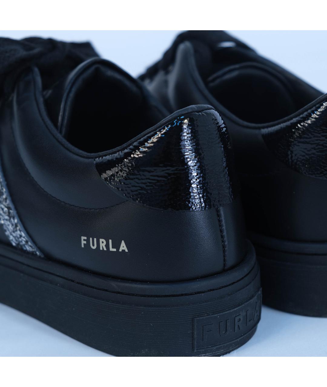 FURLA Черные кожаные кеды, фото 6