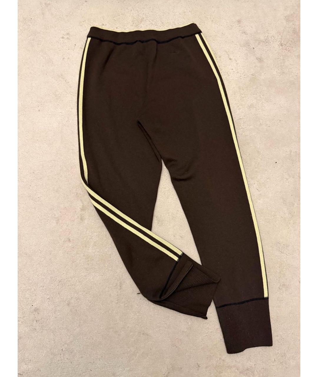 ADIDAS Коричневые шерстяные брюки узкие, фото 4