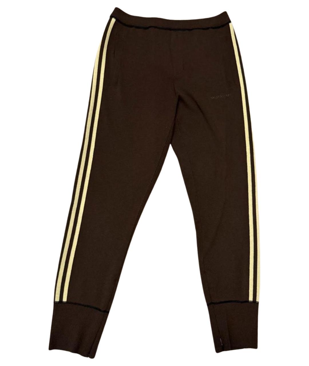 ADIDAS Коричневые шерстяные брюки узкие, фото 1