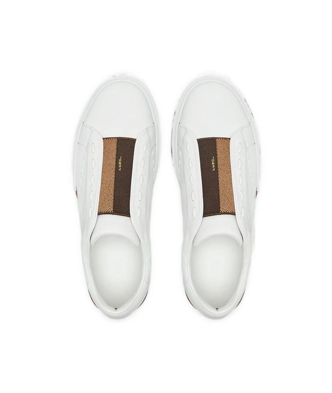 FENDI Белые кожаные слипоны, фото 4