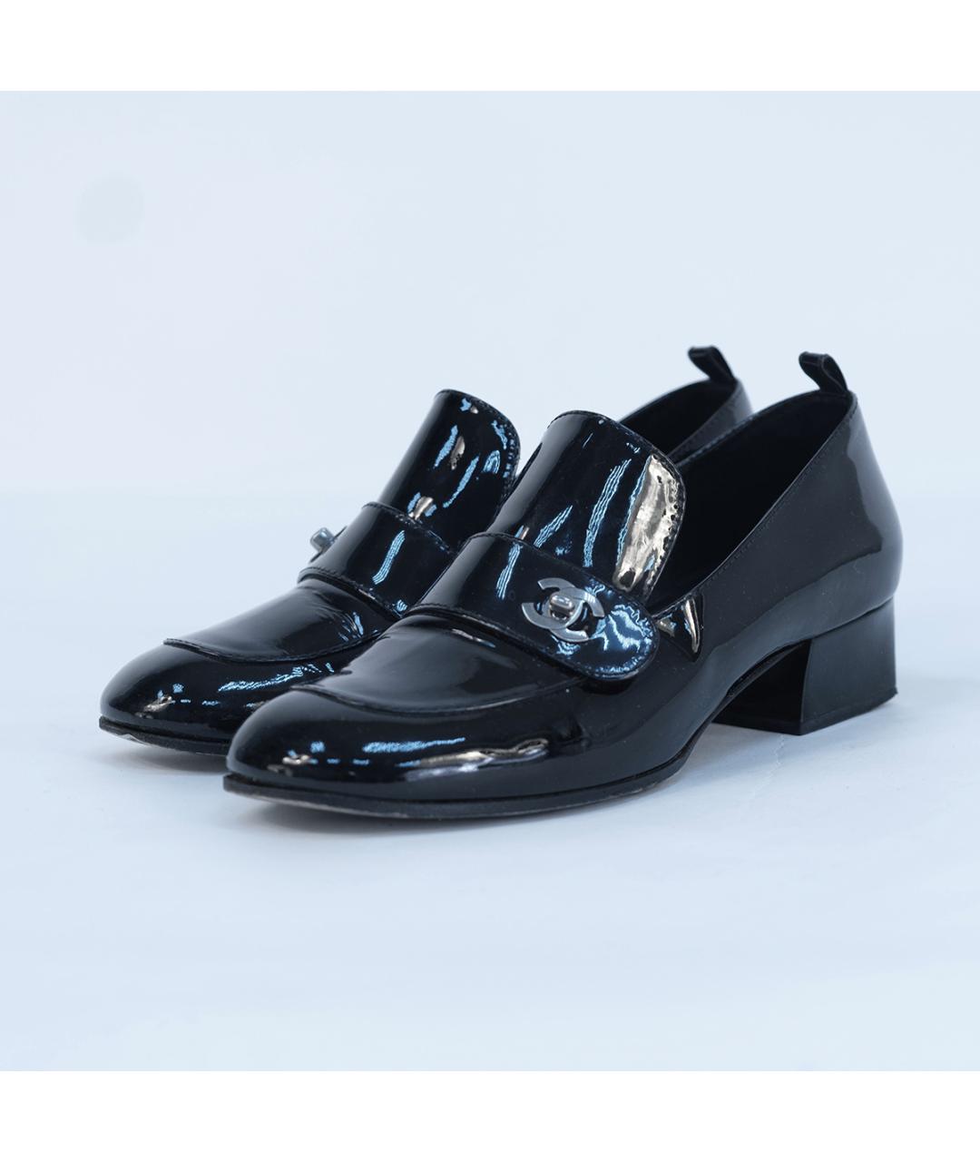 CHANEL Черные туфли из лакированной кожи, фото 3