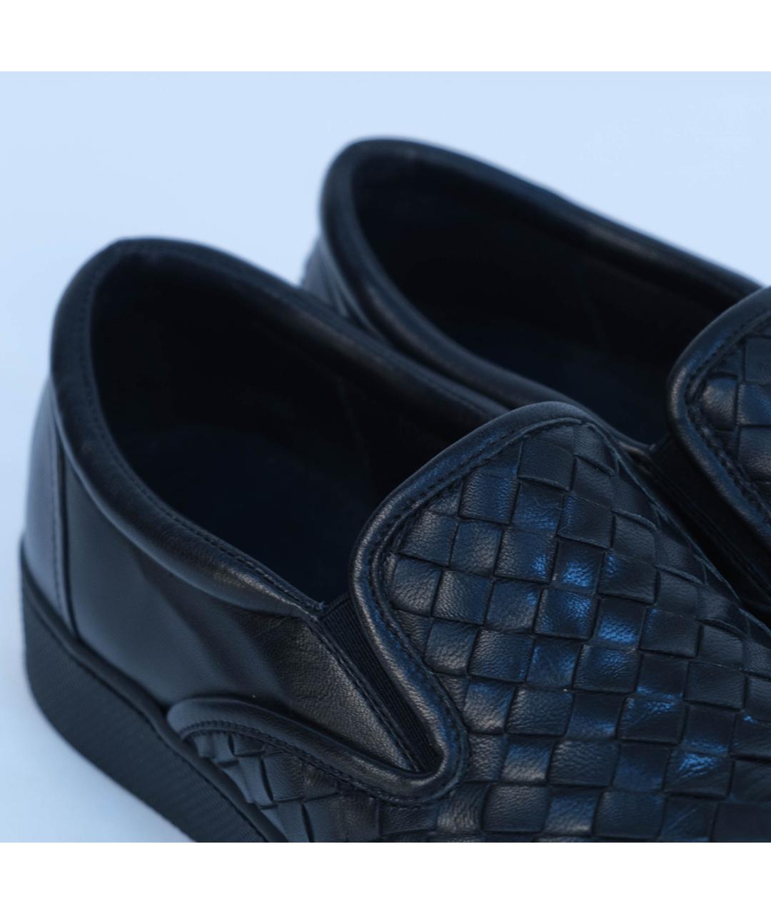 BOTTEGA VENETA Черные кожаные слипоны, фото 5