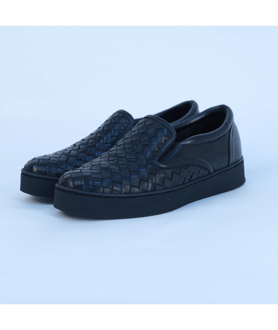 BOTTEGA VENETA Черные кожаные слипоны, фото 3