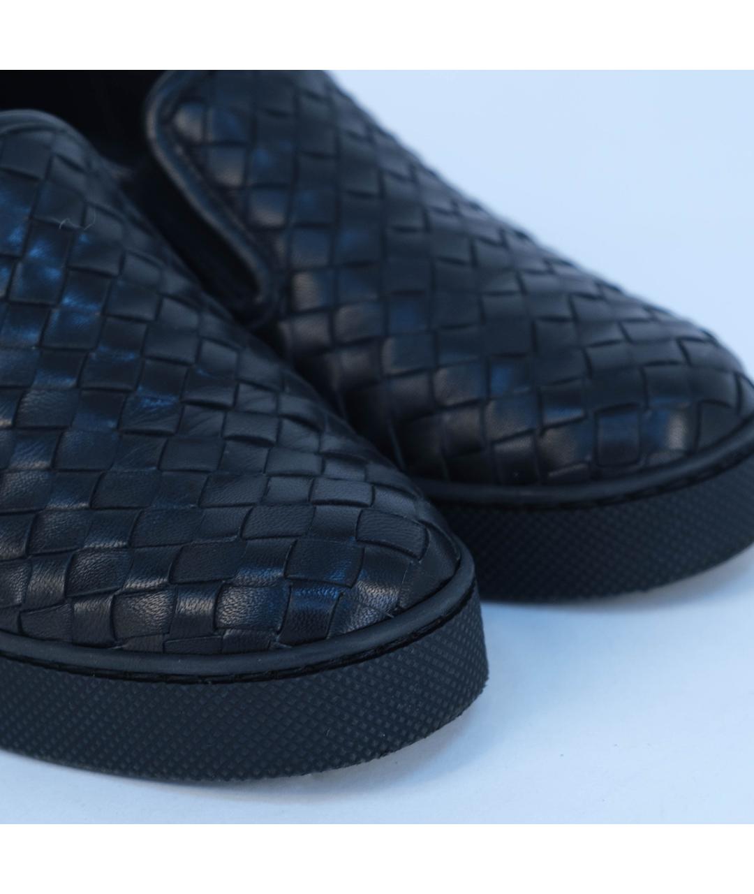 BOTTEGA VENETA Черные кожаные слипоны, фото 4