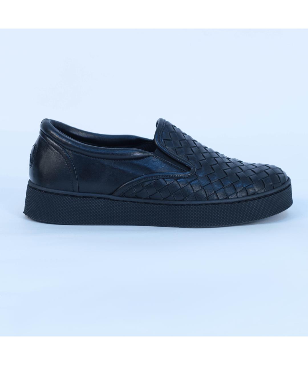 BOTTEGA VENETA Черные кожаные слипоны, фото 2