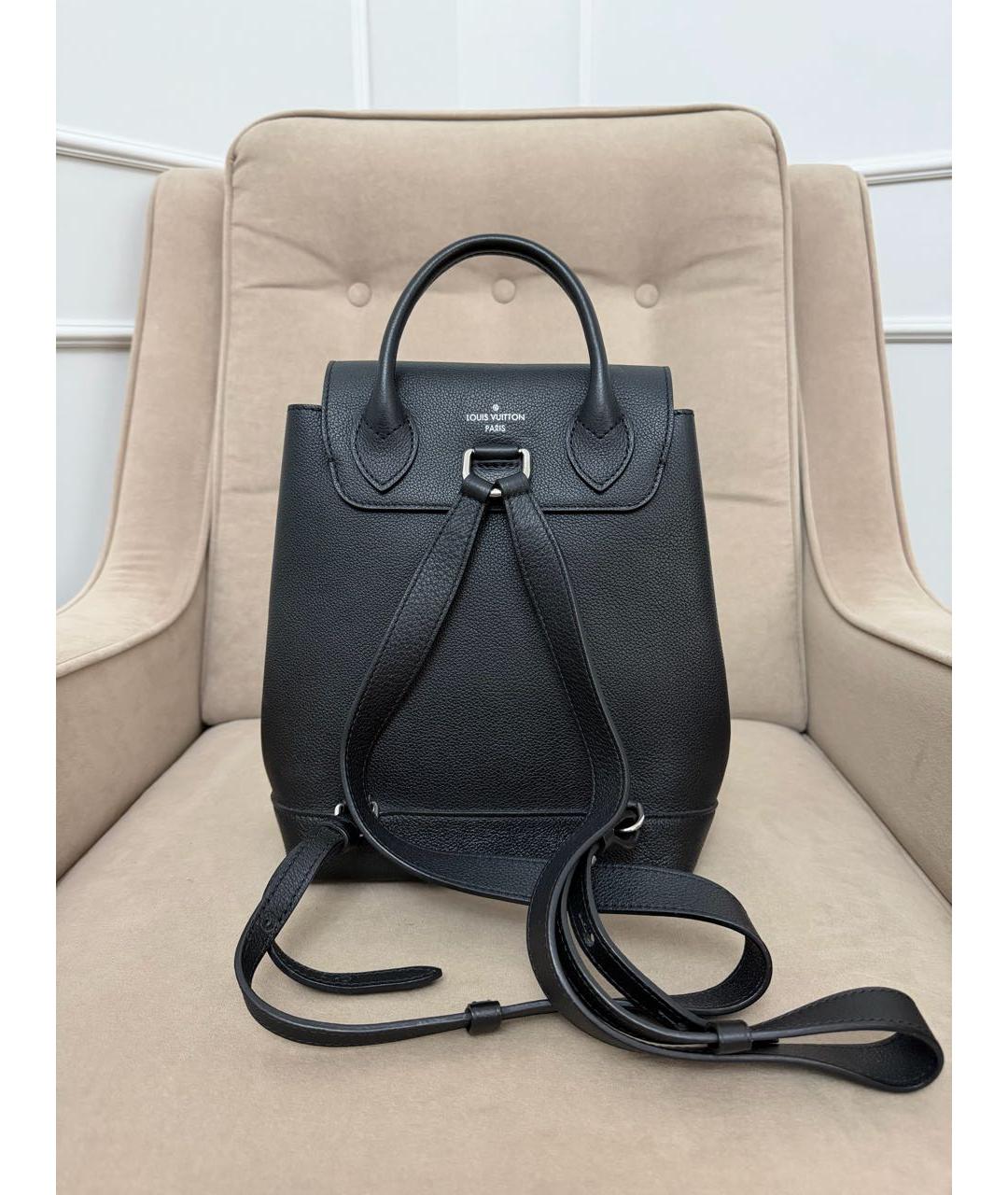 LOUIS VUITTON Черный кожаный рюкзак, фото 3