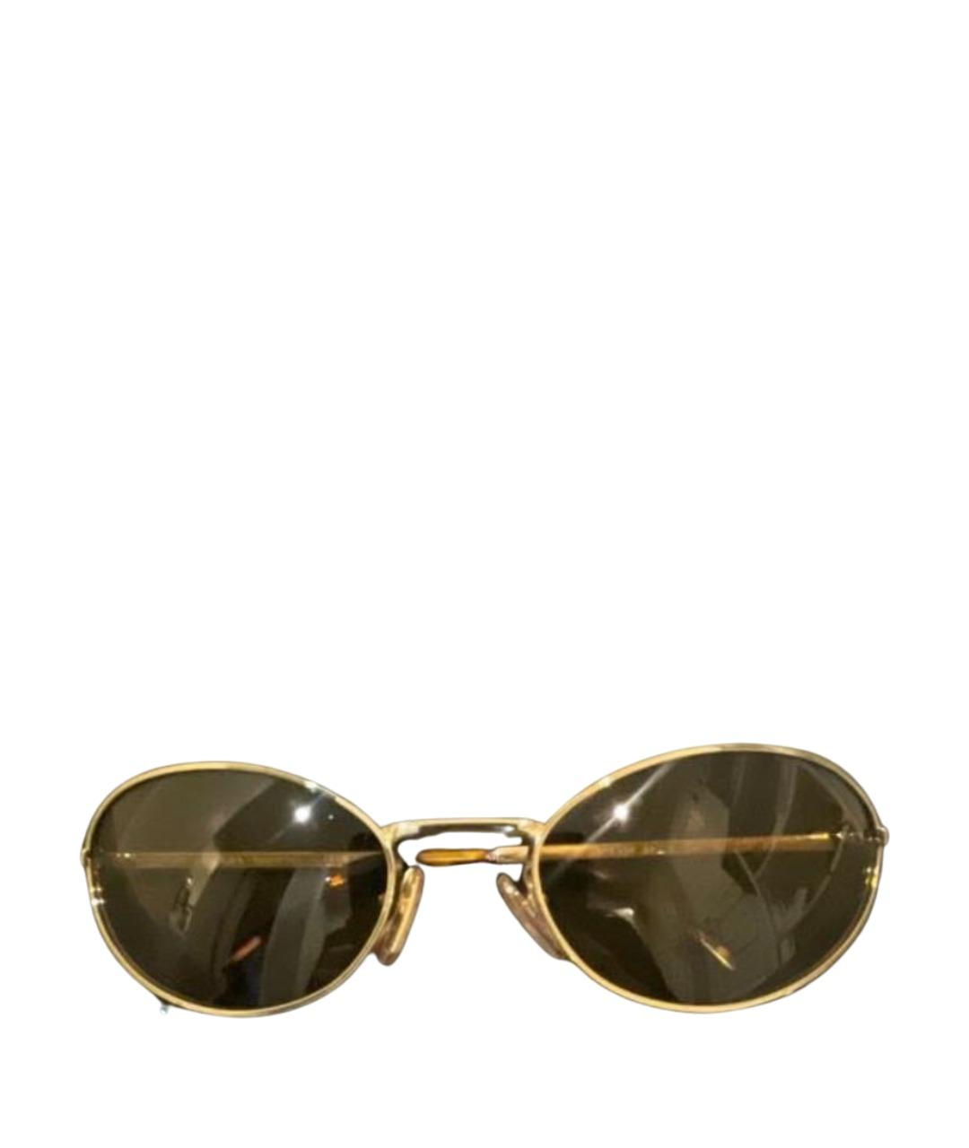 PRADA Золотые металлические солнцезащитные очки, фото 1